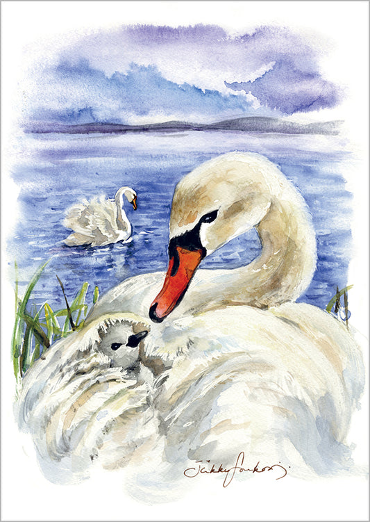 2-part card Sirkku Saukonoja - Swans