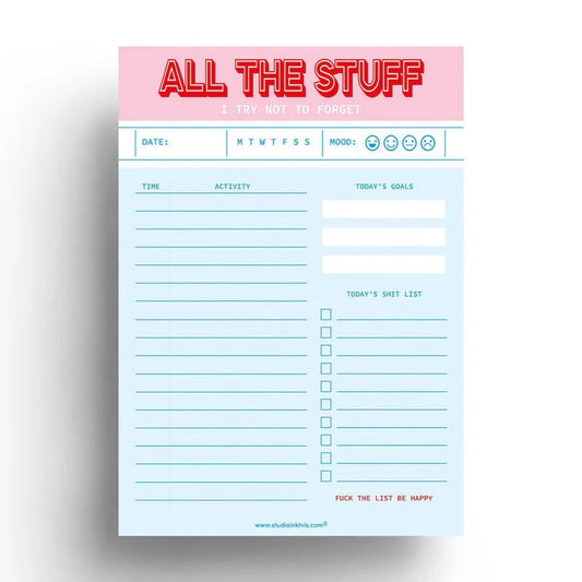 Muistilehtiö A5 Studio Inktvis - All the stuff I try not to forget