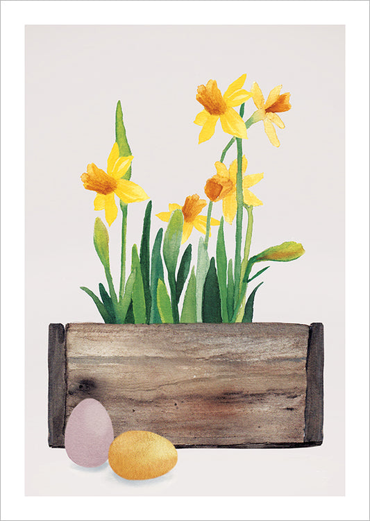Postcard Henna Adel - Yellow daffodils