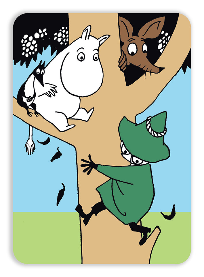 Postcard Moomin - Moomin and friends in the tree
