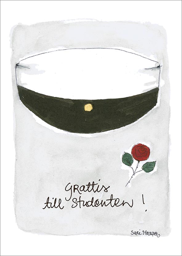 2-osainen kortti Sari's Artwork - Grattis till studenten