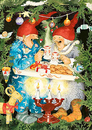 Inge Löök Christmas card - Grandmothers and mulled wine moment