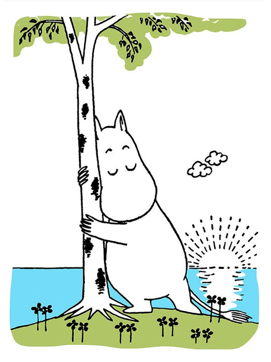 2-part card letterpress Moomin - Tree hugger