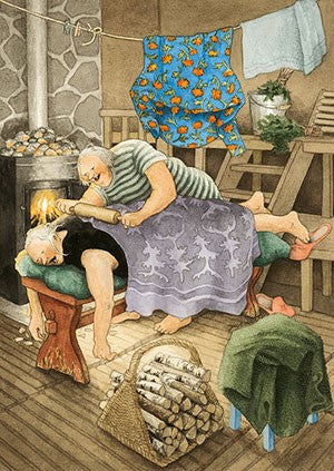 Inge Löök postikortti - Mummot hierojalla