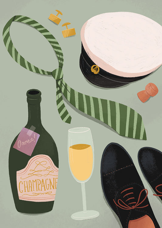 2-part card Kaisu Sandberg - Champagne and shoes
