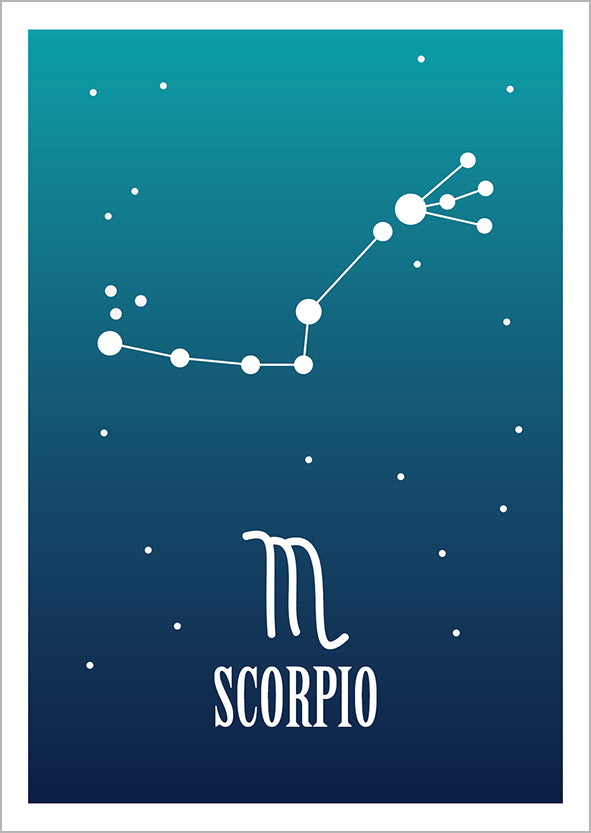 Kohopainettu postikortti - Scorpio / Skorpioni