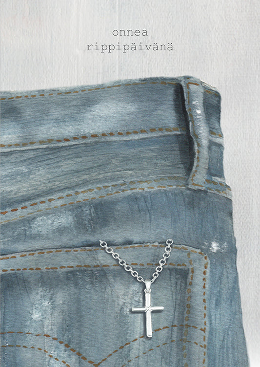 2-part card Henna Adel - Rip card, denim