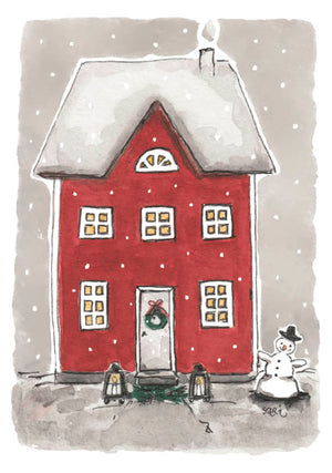 Christmas card Sari's Artwork - Red house