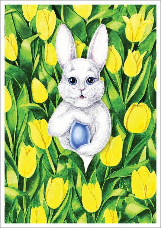 Postcard Natali Kit - Bunny and tulips