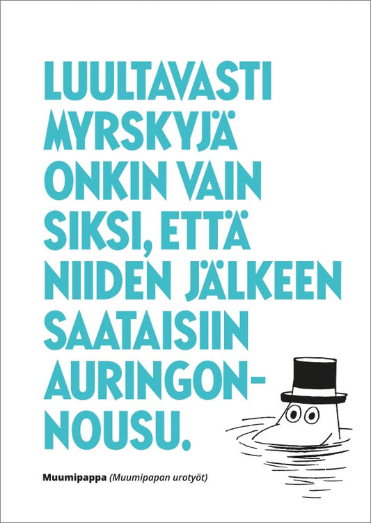 Postcard letterpress Moomin - Storms