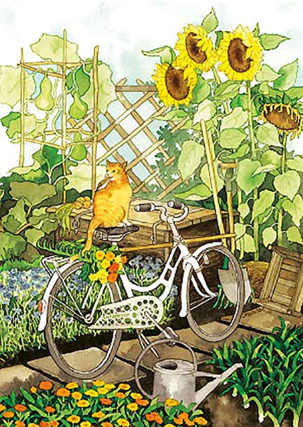 Inge Löök postcard - Sunflowers