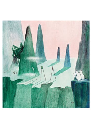 Postcard Moomin - Walking on stilts