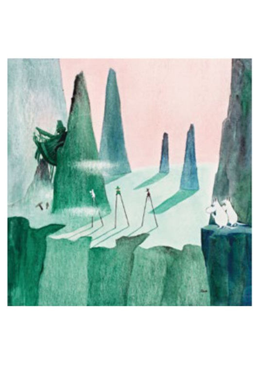 Postcard Moomin - Walking on stilts
