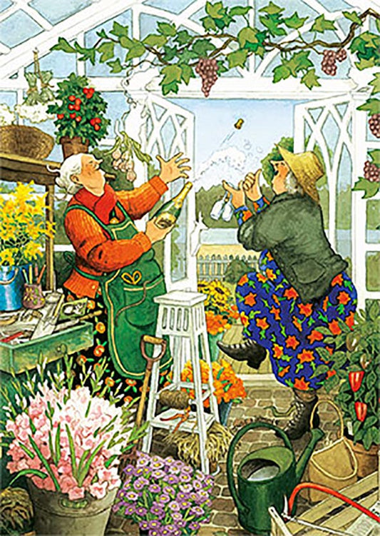 Inge Löök postikortti - Mummot kasvihuoneessa
