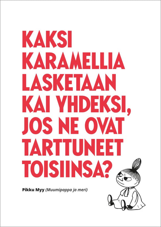 Postcard letterpress Moomin - Two candies