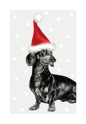 2-osainen joulukortti The Art File - Xmas Dachshund