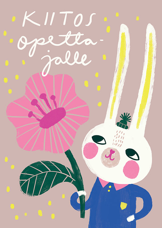 Postcard Mira Mallius - Thank you to the teacher bunny
