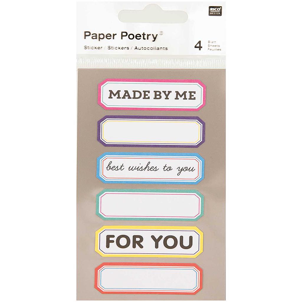 Tarrasetti Paper Poetry - Labels Multicolor