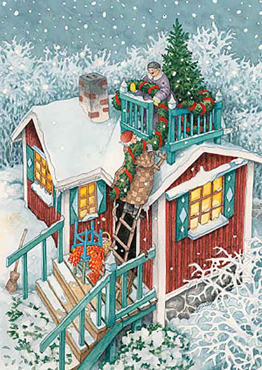 Inge Löök Christmas card - Grandmothers and the Christmas house