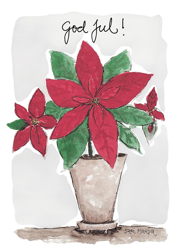 Joulukortti Sari's Artwork - Joulutähti, God jul