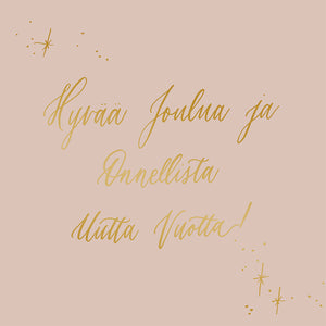 Kalligrafiastudio joulukortti - hyvää joulua beige