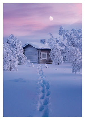 Postcard Konsta Punkka - Cottage in the snow