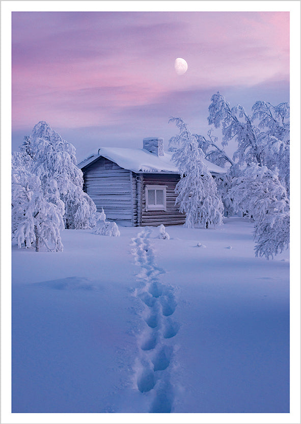 Postcard Konsta Punkka - Cottage in the snow