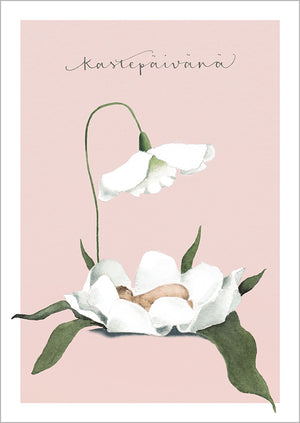 2-osainen kortti Henna Adel - Kastepäivänä, vaalenpunainen