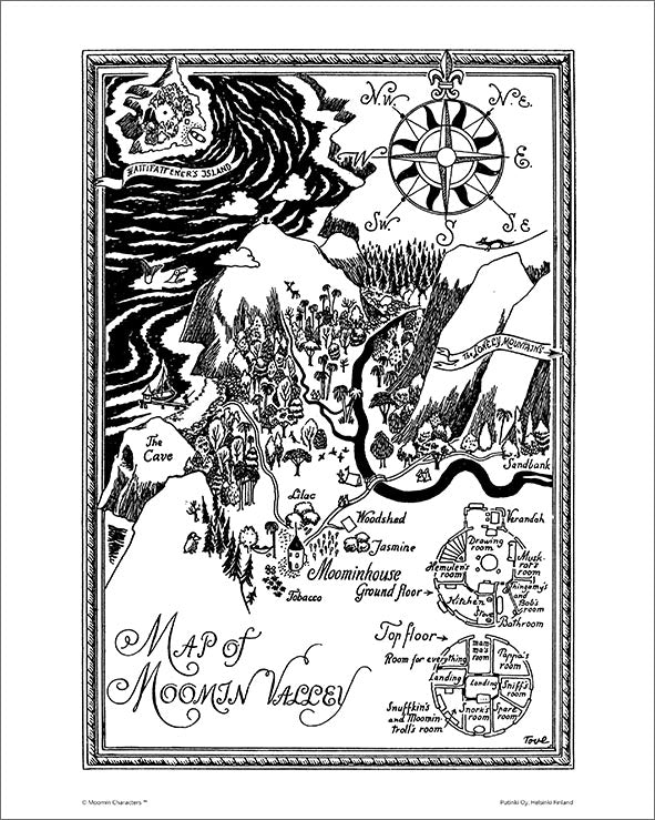 Muumi-juliste - Map of moominvalley