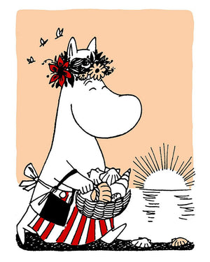 2-part letterpress card Moomin - Moominmamma and the shells