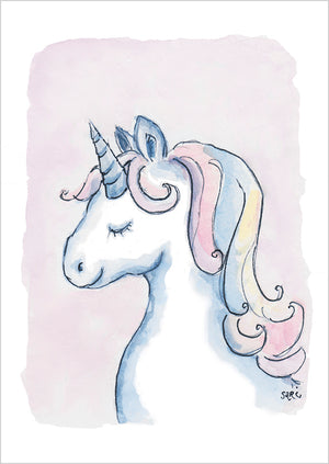 Postcard Sari's Artwork - Unicorn