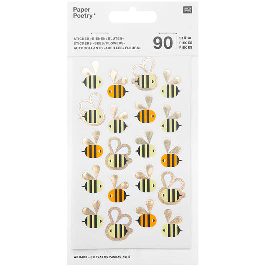 Sticker set Paper Poetry - Bees and Flowers