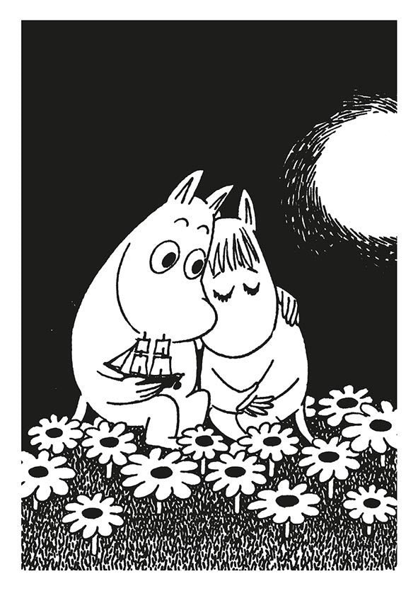 Embossed postcard Moomin - Hug