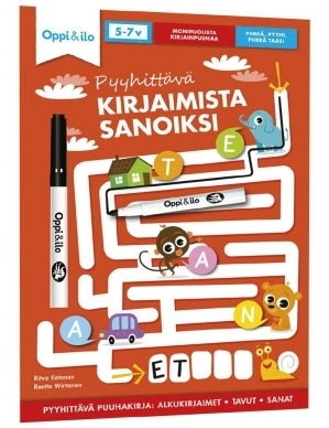 Kirjaimista sanoiksi -puuhakirja 5-7 v