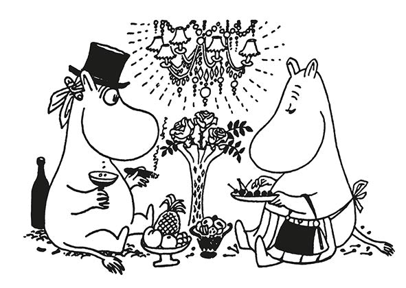 Embossed postcard Moomin - Meal
