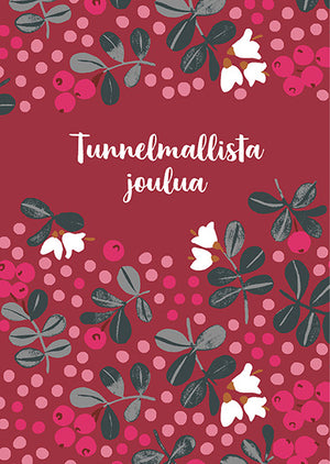 Joulukortti Pentik - Puolukka punainen, tunnelmallista joulua