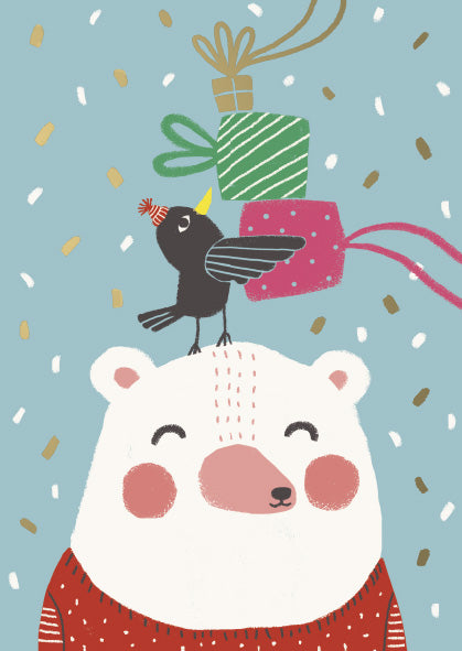 Christmas card Mira Mallius - Bear and packages