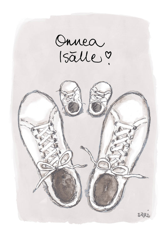 2-osainen kortti Sari's Artwork - Lenkkarit, onnea isälle
