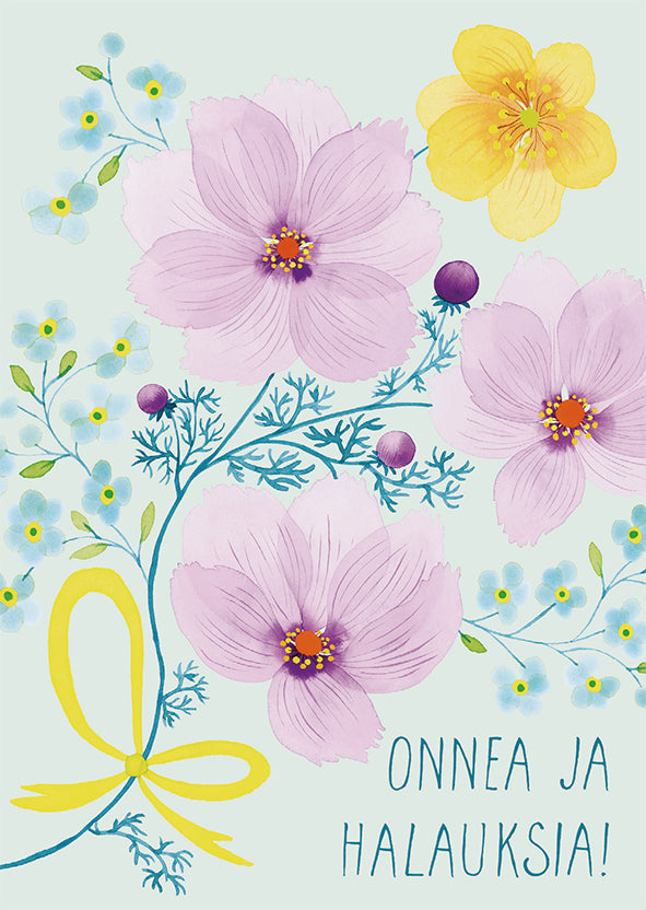 2-osainen kortti Anna Emilia - Onnea ja halauksia