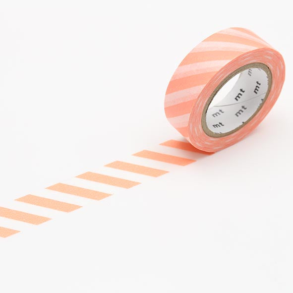 MT masking tape - stripe salmon pink