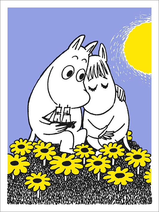 2-part card letterpress Moomin - Hug