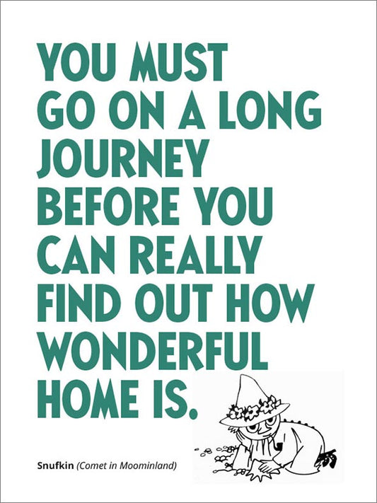 2-osainen kortti kohopaino Muumi- A long journey