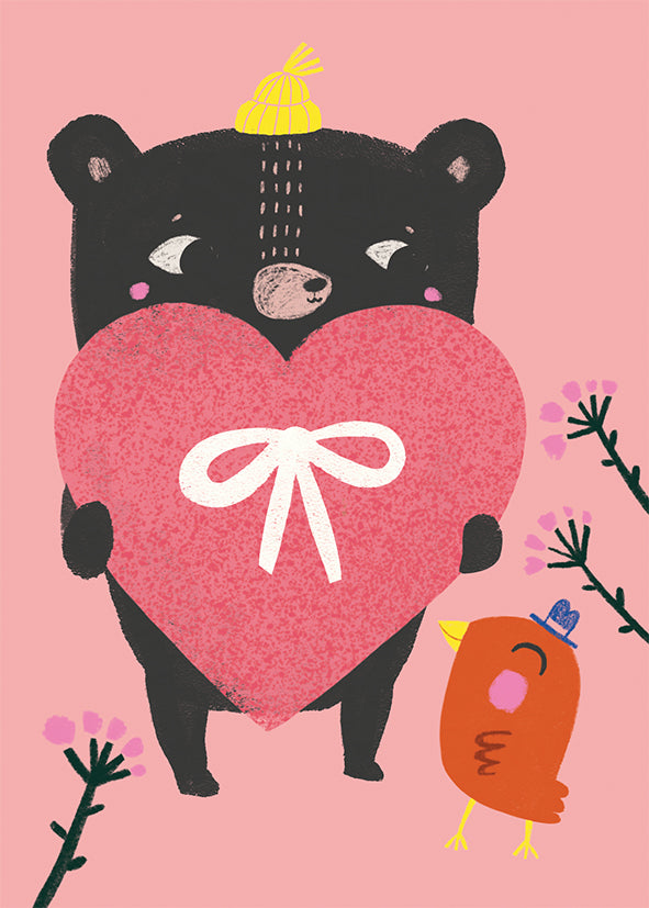 Postcard Mira Mallius - Bear and heart