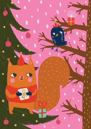 Christmas card Mira Mallius - Friends in the tree