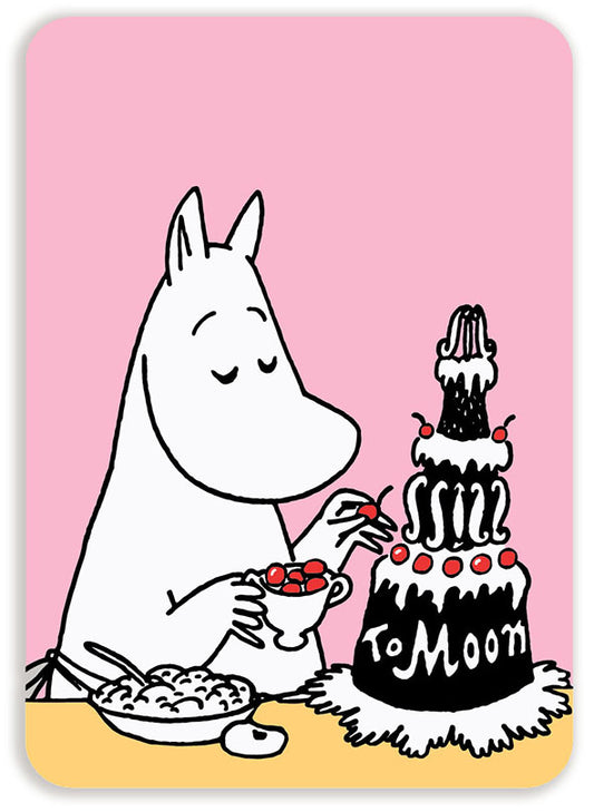 Postcard Moomin - Moominmamma and cake