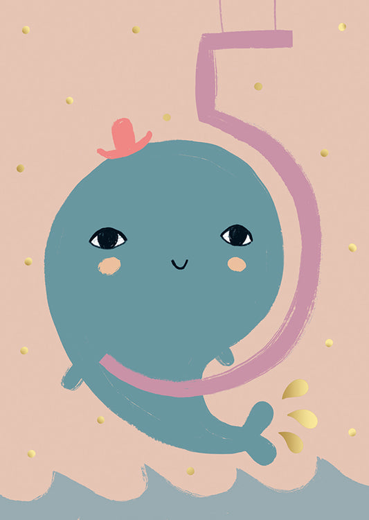 Postcard Mira Mallius - 5-y. age card Whale