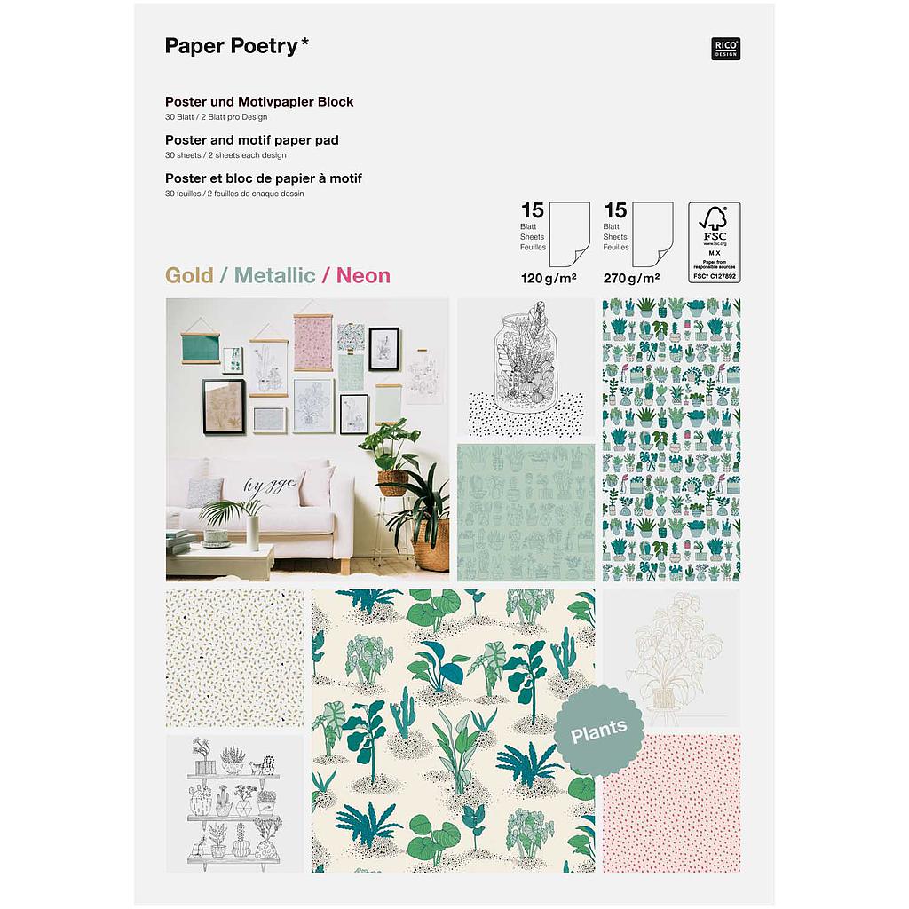 Askartelupaperit Paper Poetry - Hygge Plants