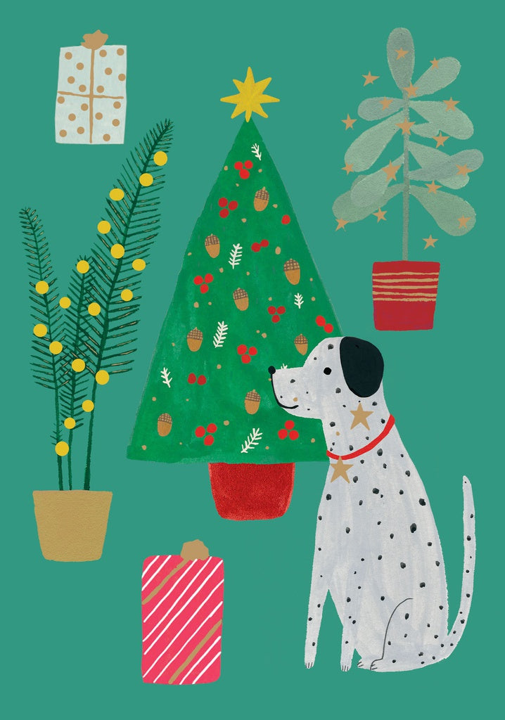 2-osainen joulukortti Roger la Borde - Chou chou chien