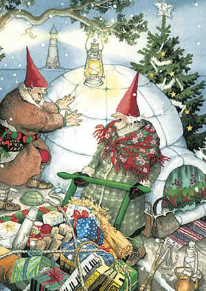 Inge Löök Christmas card - Grandmothers and igloo