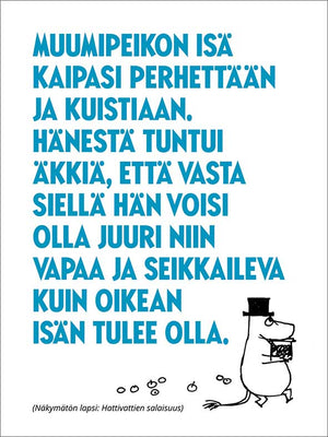 2-part card letterpress Moomin - Father quote